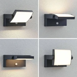udendørs væglampe Sherin, sæt med 2, drejelig, sensor^Lindby Discount