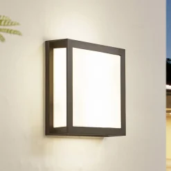 Lindby Terrassebelysning|Væglamper>udendørs væglampe Sivana, sort, aluminium, 26 cm x 26 cm