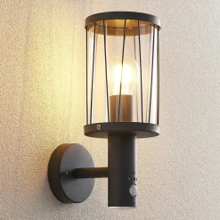 udendørs væglampe Yonan, højde 34 cm, antracit, sensor^Lindby Clearance