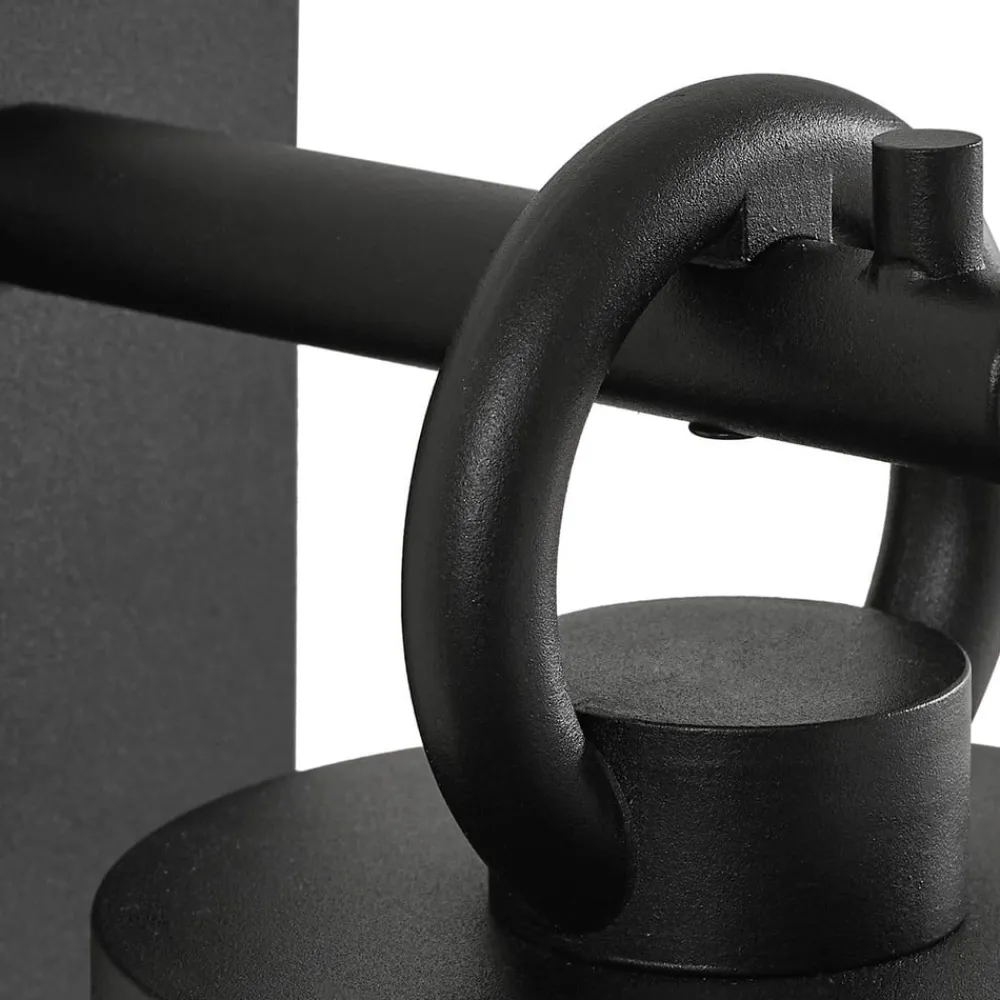 Lindby Væglampe Med Sensor|Terrassebelysning>udendørs væglampe Yrene, 20cm, sort, sensor, riffel