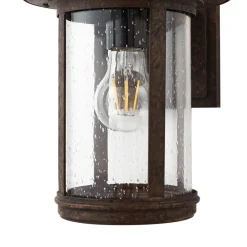 Lindby udendørs væglampe Zayn, rustfarvet, glas, IP23