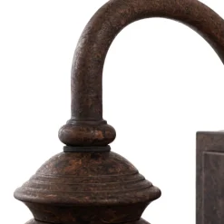 Lindby udendørs væglampe Zayn, rustfarvet, glas, IP23