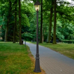 Lindby udendørslampe Edana, 211 cm, antracit, E27, IP44