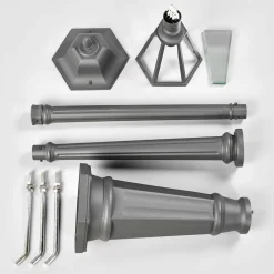 Lindby udendørslampe Edana, 211 cm, antracit, E27, IP44