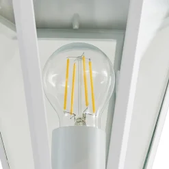 Lindby udendørslampe Edana, 211 cm, hvid, metal, E27, IP44