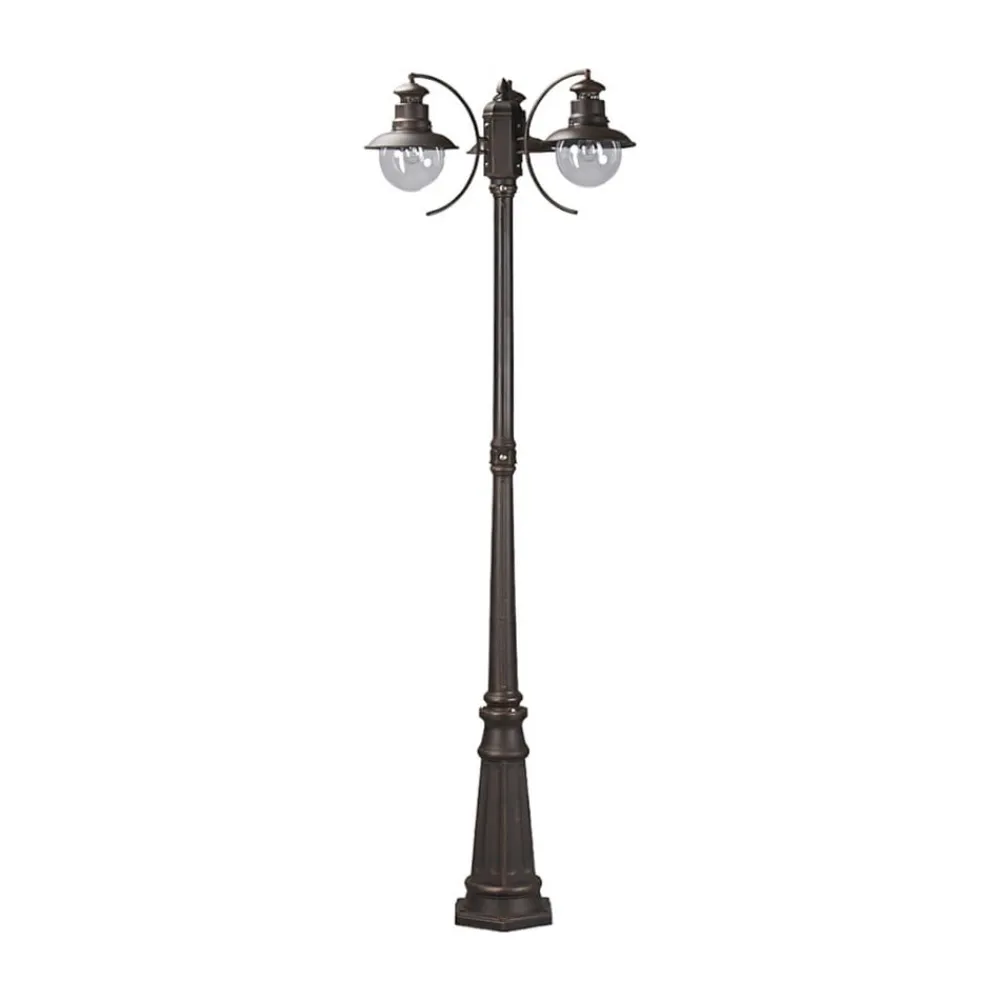 Lindby udendørslampe Eddie, 198 cm, rust, metal, IP44, E27