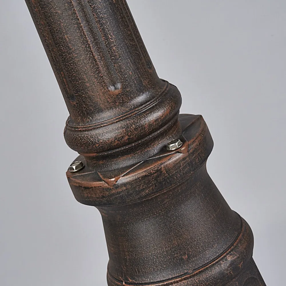 Lindby udendørslampe Eddie, 198 cm, rust, metal, IP44, E27