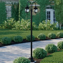 udendørslampe Farley, 215 cm, 2 lyskilder, IP44, E27^Lindby Outlet