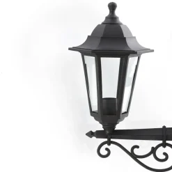 Lindby udendørslampe Nane, 217 cm, sort, saltvandsresistent, E27