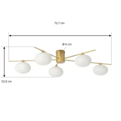 Valisa loftslampe, guld, 5-lys^Lindby Discount