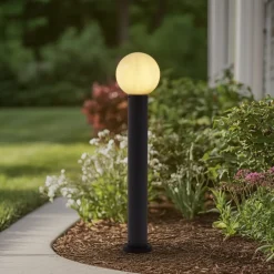 vejlampe Dangan, hvid, højde 90 cm, glas, metal^Lindby Sale