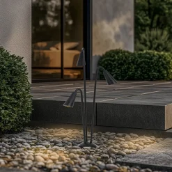 Lindby vejlampe Sorvete, sort, metal, 3 lyskilder, 83 cm