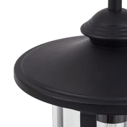 Lindby vejlampe Zayn, sort, glas, højde 109 cm, IP65