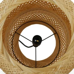 Lindby Venora hængelampe, Ø 40 cm, i ét plan, bambus, E27