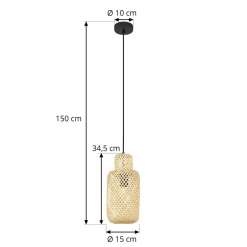 Venora hængelampe, Ø 15 cm, bambus, E27^Lindby Outlet