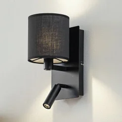 væglampe Aiden, 30 cm, sort, LED-læselampe, E14^Lindby Best