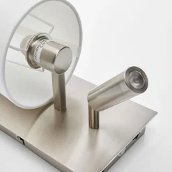 væglampe Aiden, hvid, nikkel, LED-læselampe^Lindby Best