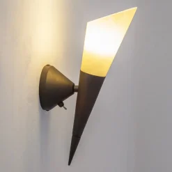 væglampe Alva, rustfarvet, glas, 34 cm høj, E14^Lindby Clearance