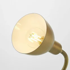 Lindby væglampe Amrei, antik messing, 42 cm, stik, dæmpbar