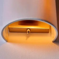 væglampe Annalisa, højde 20 cm, hvid, tekstil^Lindby Online