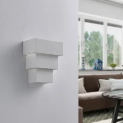 væglampe Antonella, hvid gips, G9, kan males, 21 cm^Lindby New