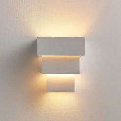 væglampe Antonella, hvid gips, G9, kan males, 21 cm^Lindby New