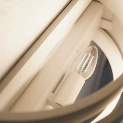 væglampe Cassian, gips, 32 cm, hvid, halvcirkelformet^Lindby Best