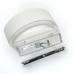 væglampe Cassian, gips, 32 cm, hvid, halvcirkelformet^Lindby Best