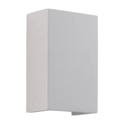 Lindby væglampe Colja, kantet, højde 16 cm, gips, hvid