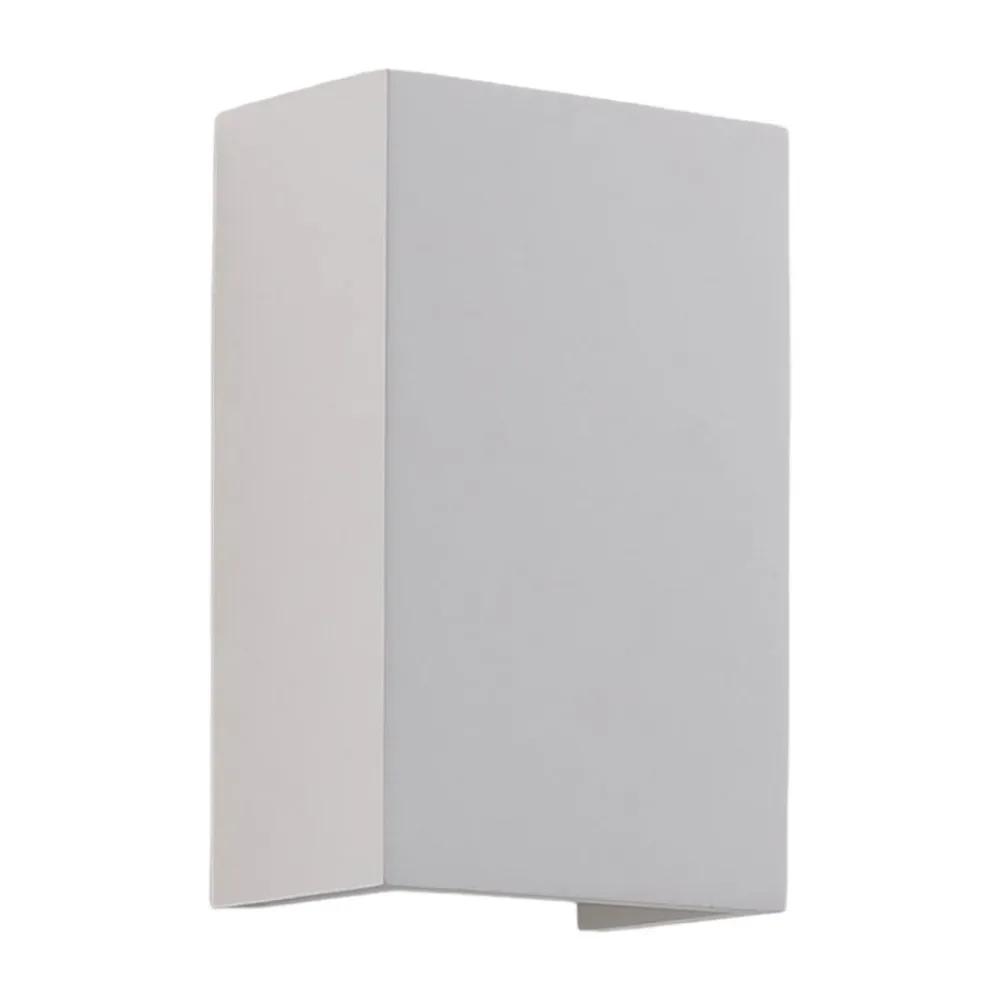 Lindby væglampe Colja, kantet, højde 16 cm, gips, hvid