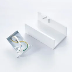 Lindby væglampe Colja, kantet, højde 16 cm, gips, hvid