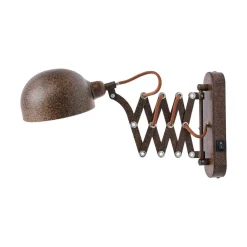 Lindby væglampe Curtis, rustfarvet, justerbar, 57 cm, E14