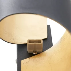 væglampe Desirio, sort/guld, 24 cm, metal^Lindby New