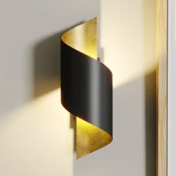 væglampe Desirio, sæt med 3, sort, guldfarvet, G9^Lindby Outlet