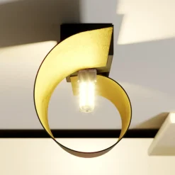 væglampe Desirio, sæt med 3, sort, guldfarvet, G9^Lindby Outlet