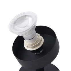 Lindby væglampe Ediz, GU10, sort, træ, Ø 12,7 cm