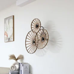 væglampe Evandor, naturfarve, bambus, 3-lys, E27^Lindby Online