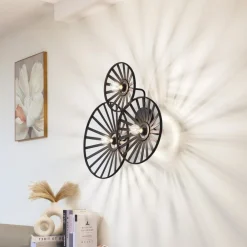 Lindby Væglamper>væglampe Evandor, sort, bambus, 3-lys, E27