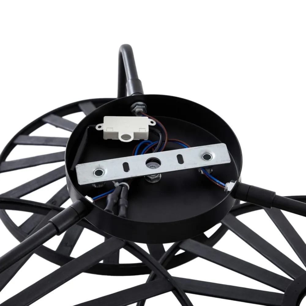 Lindby Væglamper>væglampe Evandor, sort, bambus, 3-lys, E27