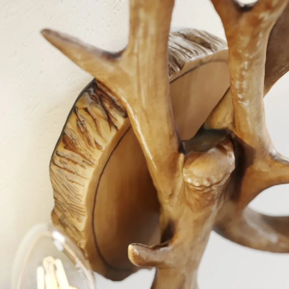 Lindby Væglamper>væglampe Fibi, brun, gevir, 2 lyskilder, E14