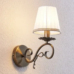 Lindby væglampe Finnick, antik messingfarve, 34 cm, E14