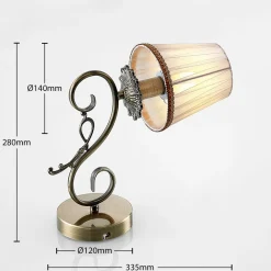 Lindby væglampe Finnick, antik messingfarve, 34 cm, E14