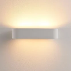 Lindby væglampe Fioni, hvid, gips, G9, 6,5 cm, kan males