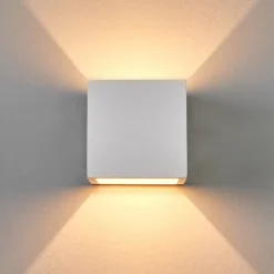 Lindby væglampe Freja, hvid, gips, G9