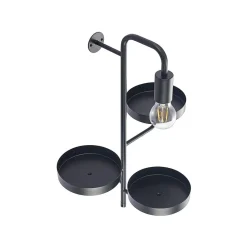 Lindby væglampe Hanjo, højde 50 cm, sort, metal