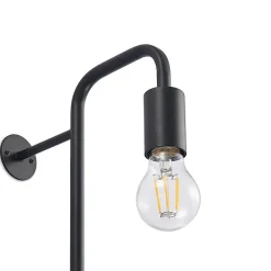 Lindby væglampe Hanjo, højde 50 cm, sort, metal