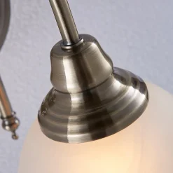 væglampe Hanna, 18 m, antik messing, metal, glas^Lindby Online