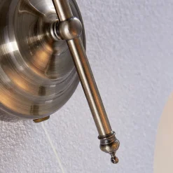 væglampe Hanna, 18 m, antik messing, metal, glas^Lindby Online