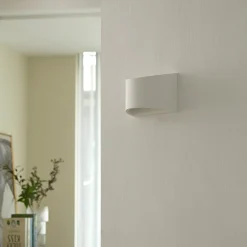 væglampe Heiko, op/ned, gips, hvid, højde 12 cm^Lindby New