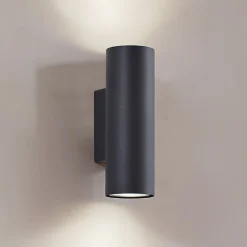 Lindby Gang|Væglamper>væglampe Joffrey, 18 cm, sort, op/ned, GU10